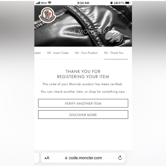 Armoise Short Down Jacket size 0 Verified-Certified Moncler Excellent Condition - Picture 12 of 12